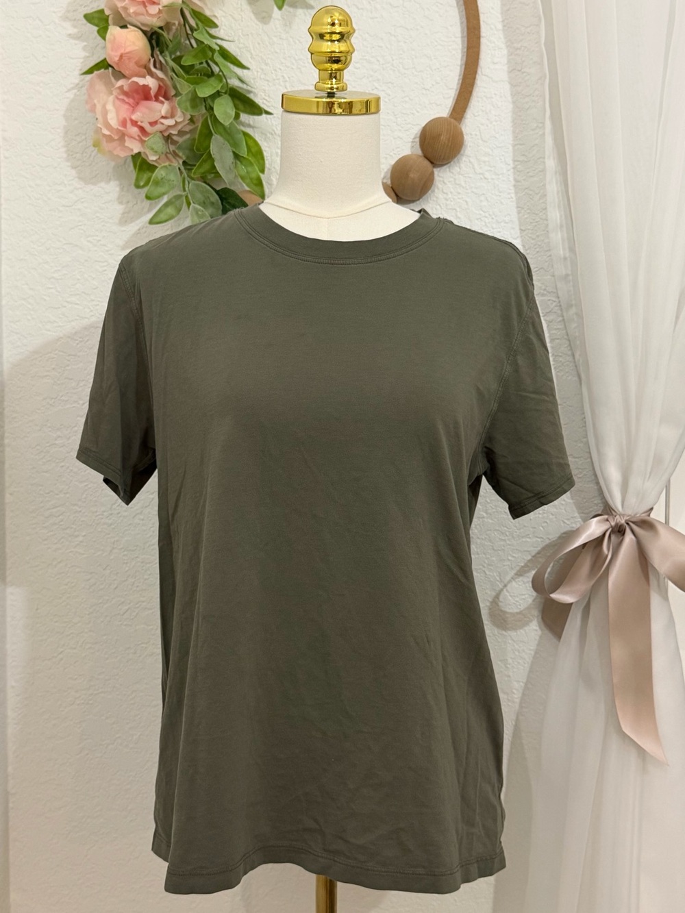 NEW Lululemon Jersey Training Oversized Boxy Cotton T Shirt Olive Green Size 8